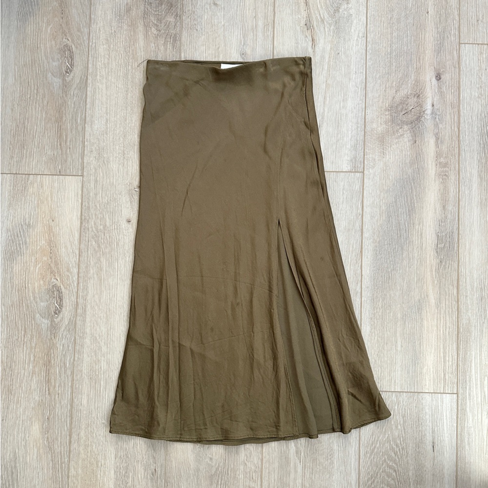 Nordstrom Satin Midi Skirt with Slit